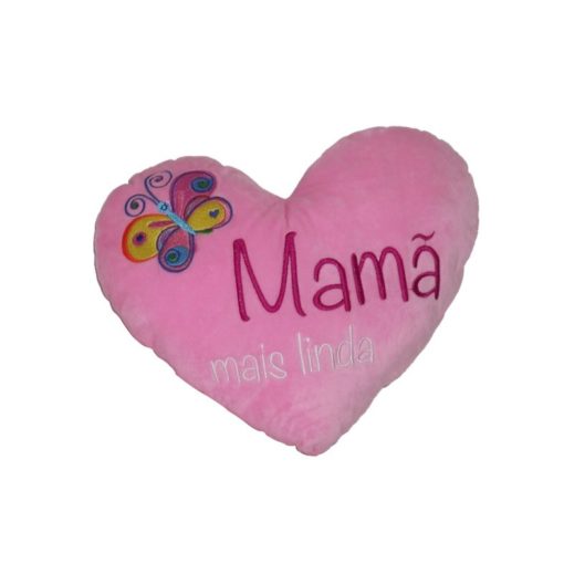 Almofada Coração Rosa 25cm "Mamã"