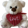 Peluche Urso Branco c/ coração 30cm "Love"