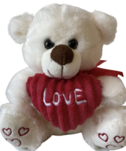 Peluche Urso Branco c/ coração 40cm "Love"