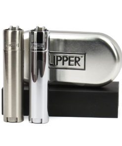 Isqueiro Clipper Prateado Metal de Pedra