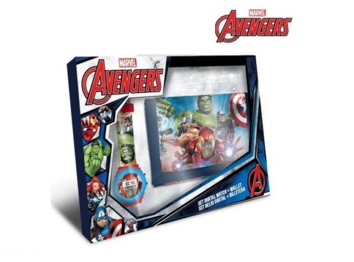 Conjunto Avengers Carteira Velcro c/ Relógio Digital