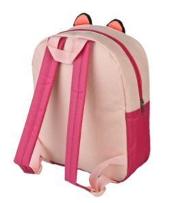 Mochila Infantário Rosa Frente de Peluche com Laço - Minnie