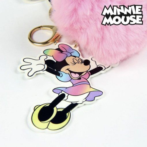 Porta Chaves Pompom Minnie Rosa com Figura - Minnie