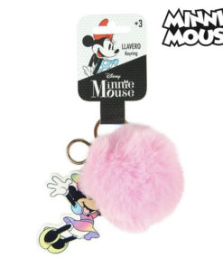 Porta Chaves Pompom Minnie Rosa com Figura - Minnie