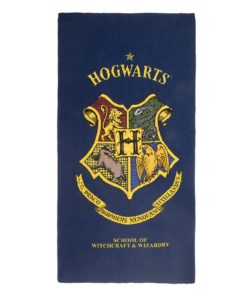 Toalha de Praia Hogwarts Azul Microfibra 90x180cm - Harry Potter