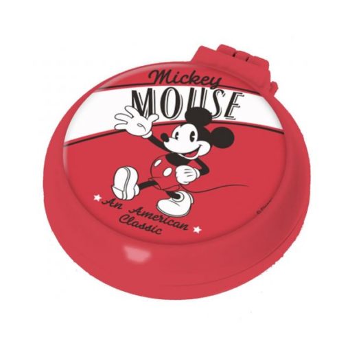 Escova de Cabelo com Espelho Dobrável Vermelha e Preta - Mickey