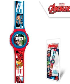 Relogio Digital com Bracelete Azul e Vermelha - Avengers