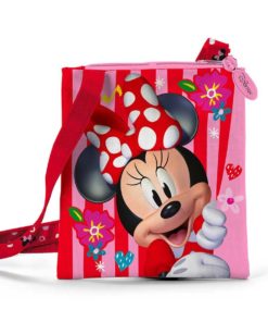 Bolsa de Traçar Quadrada c/ Riscas Vermelhas - Minnie Mouse