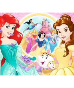 Puzzle 100 Peças Glitter Memorias de Bela e Ariel - Disney Princess