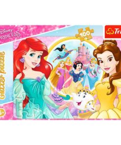 Puzzle 100 Peças Glitter Memorias de Bela e Ariel - Disney Princess