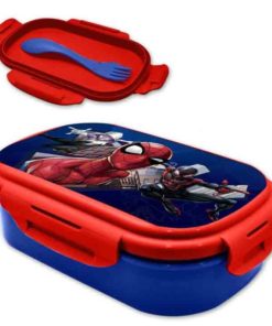 Sandwicheira Retangular com Garfo Vermelha com 3 Personagens - Spiderman