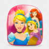 Mochila Cor Rosa com Cinderela 3D, Ariel e Rapunzel - Princesas Disney