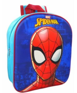 Mochila Infantil 3D Azul com Cara - Spiderman
