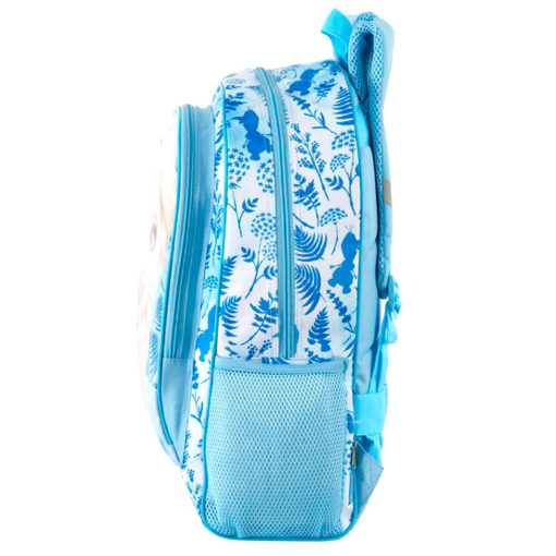 Mochila Escolar Adaptável Com Dois Fechos Cor Azul Com Elsa e Frozen Em 3D - Frozen