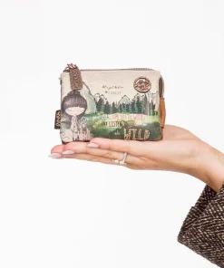 Porta moedas Pequeno c 1 Fecho de 3 Compartimentos Floresta Canada - Anekke
