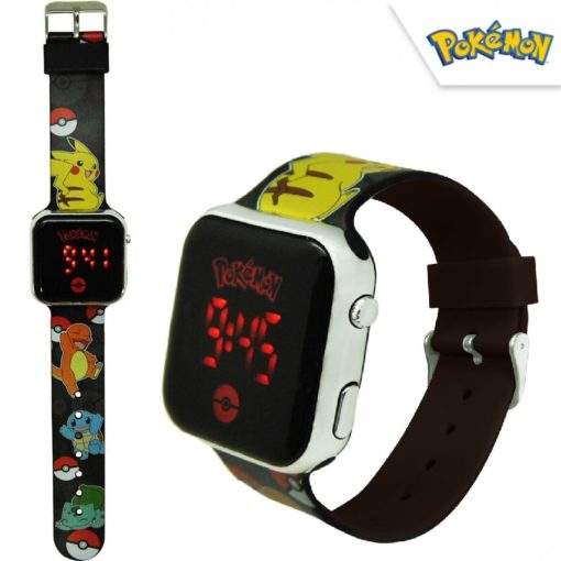 Relógio Digital Led Watch Preto Pikachu e Amigos - Pokémon