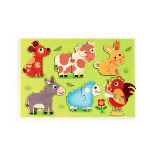 Puzzle de Formas e Animais Coucou-Cow - Djeco