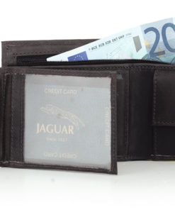Carteira c/ porta-moedas Pele Vaca Americana Preto - Jaguar