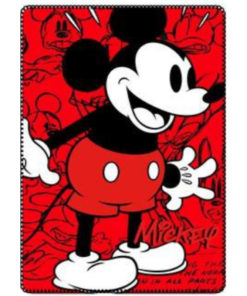 Manta Polar Vermelha c/ Mickey e Rascunhos 150x100cm - Mickey