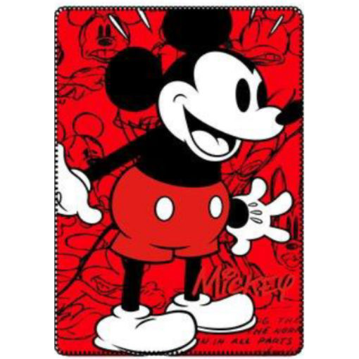 Manta Polar Vermelha c/ Mickey e Rascunhos 150x100cm - Mickey