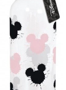 Garrafa de Plástico Transparente c/ Carinhas de Cor Preto e Rosa "Cute" 850ml - Mickey
