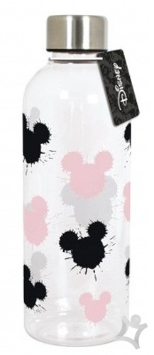 Garrafa de Plástico Transparente c/ Carinhas de Cor Preto e Rosa "Cute" 850ml - Mickey