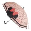 Guarda Chuva Rosa e Preto c/Minnie e Bolinhas Pretas 48cm - Minnie