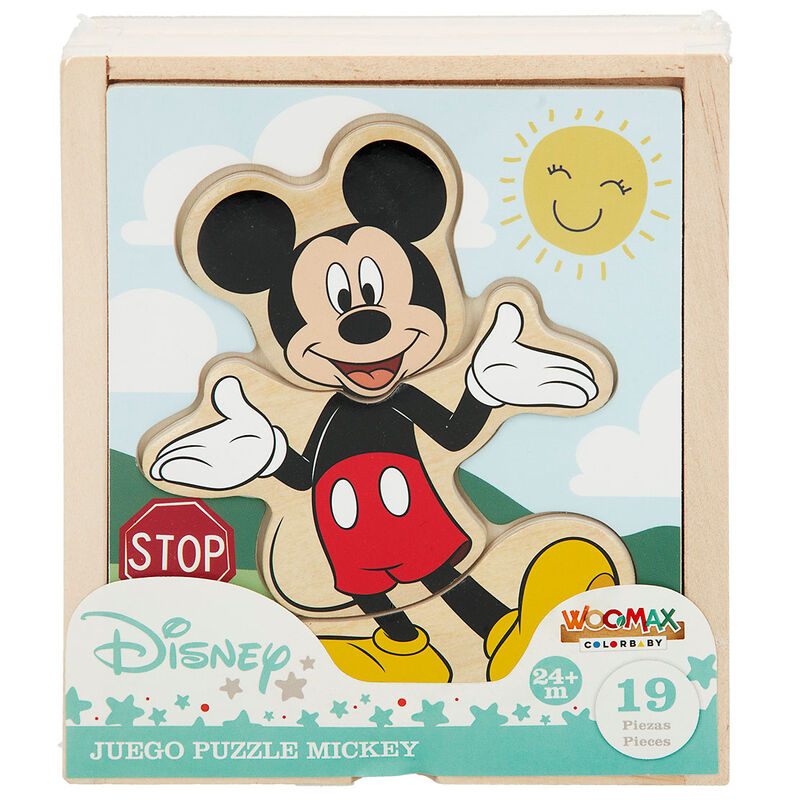 Puzzle em Caixa de Madeira Quebra Cabeças 19 Peças - Mickey