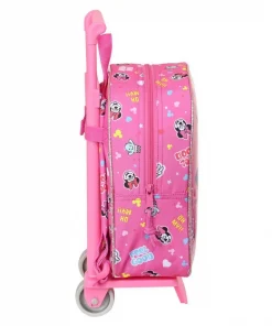 Mochila de Infantário c/ Trolley Rosa 28cm 