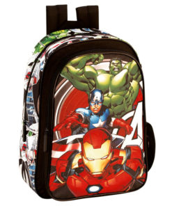 Mochila Infantil Preta com 3 Personagens "Cosmic" - Avengers
