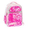 Mochila Escolar Puffer c/ Lantejoulas Cinzenta e Rosa "Girabrilla" - Nice