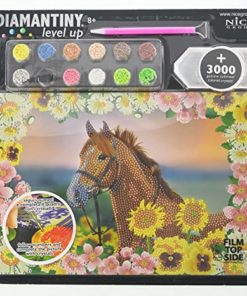 Pintura de Diamante Cavalo Castanho com Flores "Level Up" - Nice