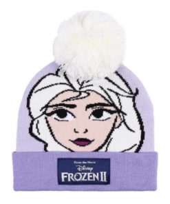 Gorro Roxo com Pompom Elsa - Frozen