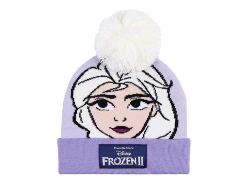 Gorro Roxo com Pompom Elsa - Frozen
