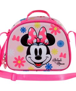 Lancheira Oval Rosa 3D "Floral" - Minnie