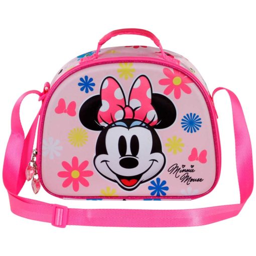 Lancheira Oval Rosa 3D "Floral" - Minnie