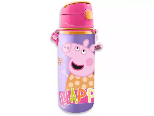 Garrafa Térmica 600ml Roxa e Rosa "I'm Just So Happy" - Peppa Pig
