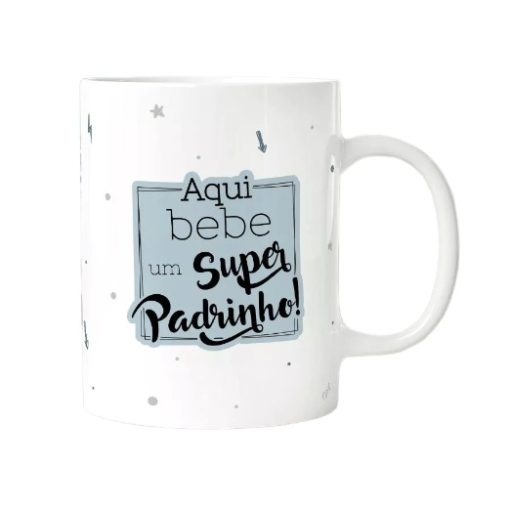 Caneca Padrinho "Aqui bebe um Super Padrinho" - Lovely Story
