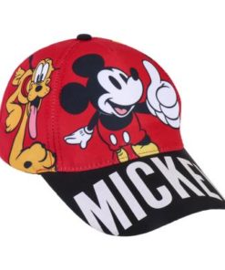 Boné Vermelho Mickey C/ Pateta e Pluto nas Laterais (53) - Mickey