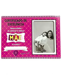 Certificado de Cerâmica Rosa com Foto "És Tudo Para Mim" - Mãe