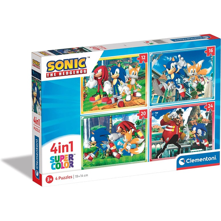 Puzzle 4 em 1 Sonic e Amigos (12, 16, 20 e 24 pcs) - Clementoni