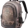Mochila Harry Potter c/ Bolsos Laterais e 3 Compartimentos c/ Logo em Dourado - Harry Potter
