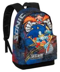 Mochila Escolar com Bolsa Frontal e Bolinhas "Checkpoint" - Sonic