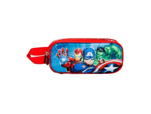 Estojo Oval Duplo 3D Azul "SuperPow" - Avengers