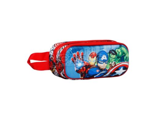 Estojo Oval Duplo 3D Azul "SuperPow" - Avengers