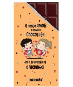 Tablete de Chocolate "O Nosso Amor é Como O Chocolate: Doce, Irresistível e Viciante!" - Malasaña