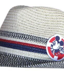 Chapéu de Palha com Pala Preta e Riscas (54) - Mickey