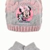 Conj. Infantil Gorro + Luvas Cinza e Rosa "Minnie e Fígaro" - Tam. 48 - Minnie