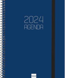 Agenda c/ Argolas Azul Escura Vista Semanal 2024