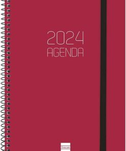 Agenda c/ Argolas Vermelha Vista Semanal 2024